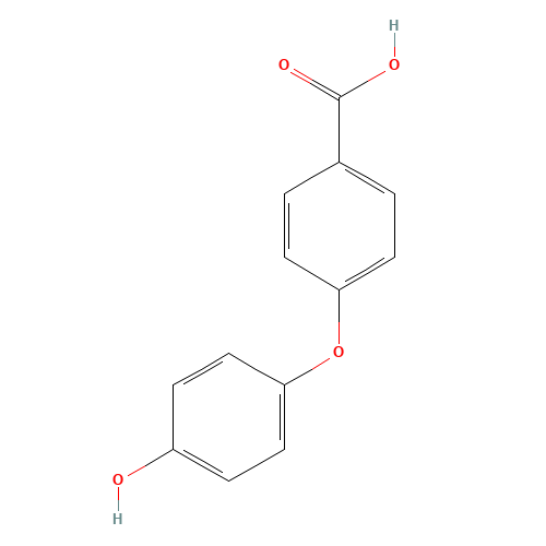 4-(4-HYDROXYPHENOXY)BENZOIC ACID (CAS: 500-76-5) - Chemical Structure and Molecular Formula 