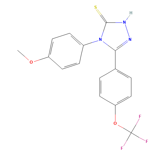 4-(4-METHOXYPHENYL)-5-[4-(TRIFLUOROMETHOXY)PHENYL]-4H-1,2,4-TRIAZOLE-3-THIOL (CAS: 263707-22-8) - Chemical Structure and Molecular Formula 