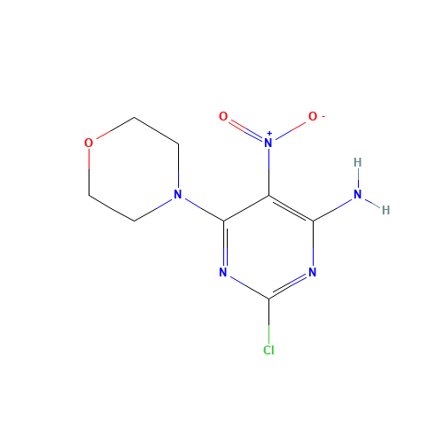 4-(6-Amino-2-chloro-5-nitro-4-pyrimidinyl)morpholine (CAS: 29955-44-0) - Chemical Structure and Molecular Formula 