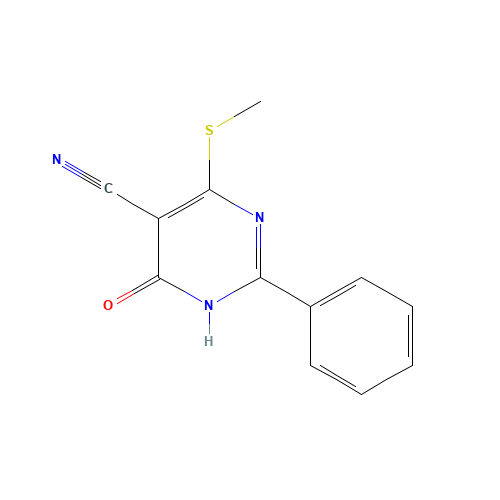 4-(METHYLTHIO)-6-OXO-2-PHENYL-1,6-DIHYDROPYRIMIDINE-5-CARBONITRILE (CAS: 15908-64-2) - Related Chemical Product