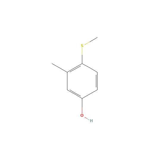 3-Methyl-4-(methylthio)phenol (CAS: 3120-74-9) - Chemical Structure and Molecular Formula 