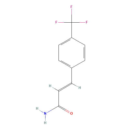 4-(TRIFLUOROMETHYL)CINNAMAMIDE (CAS: 115093-99-7) - Chemical Structure and Molecular Formula 