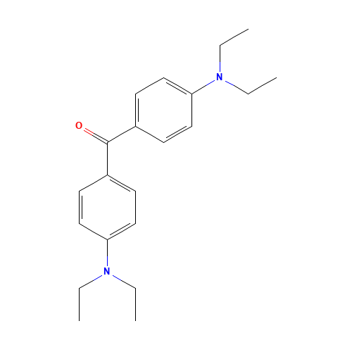 4,4'-Bis(diethylamino) benzophenone (CAS: 90-93-7) - Chemical Structure and Molecular Formula 