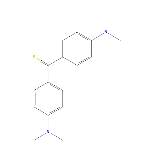 4,4'-Bis(dimethylamino)thiobenzophenone (CAS: 1226-46-6) - Chemical Structure and Molecular Formula 