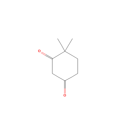 4,4-DIMETHYL-1,3-CYCLOHEXANEDIONE (CAS: 562-46-9) - Chemical Structure and Molecular Formula 