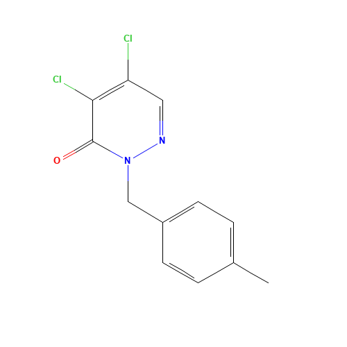 4,5-DICHLORO-2-(4-METHYLBENZYL)-2,3-DIHYDROPYRIDAZIN-3-ONE (CAS: 173843-86-2) - Chemical Structure and Molecular Formula 