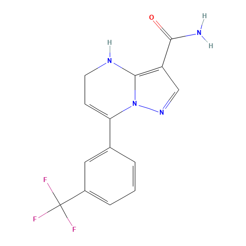 4,5-DIHYDRO-7-[3-(TRIFLUOROMETHYL)PHENYL]PYRAZOLO[1,5-A]PYRIMIDINE-3-CARBOXAMIDE (CAS: 115931-11-8) - Related Chemical Product