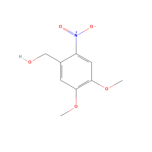 4,5-DIMETHOXY-2-NITROBENZYL ALCOHOL (CAS: 1016-58-6) - Chemical Structure and Molecular Formula 