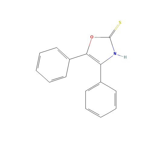 4,5-DIPHENYL-2-MERCAPTOOXAZOLE (CAS: 6670-13-9) - Chemical Structure and Molecular Formula 