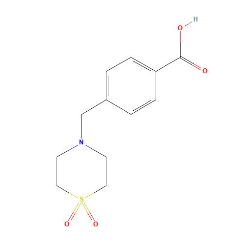 4-[(1,1-DIOXO-1LAMBDA6,4-THIAZINAN-4-YL)METHYL]BENZOIC ACID (CAS: 465514-21-0) - Chemical Structure and Molecular Formula 