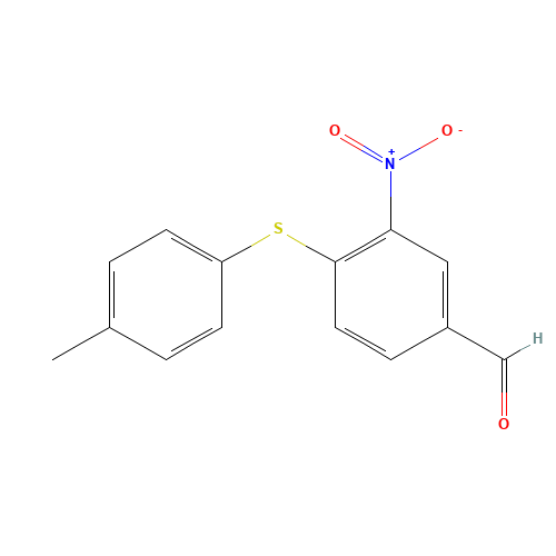 4-[(4-METHYLPHENYL)THIO]-3-NITROBENZALDEHYDE (CAS: 270262-89-0) - Chemical Structure and Molecular Formula 