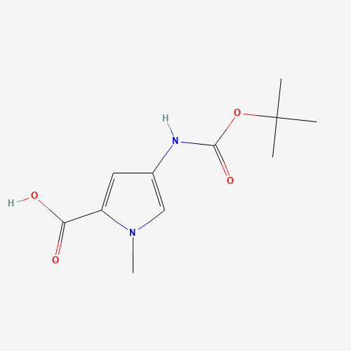 4-TERT-BUTOXYCARBONYLAMINO-1-METHYL-1H-PYRROLE-2-CARBOXYLIC ACID (CAS: 77716-11-1) - Chemical Structure and Molecular Formula 