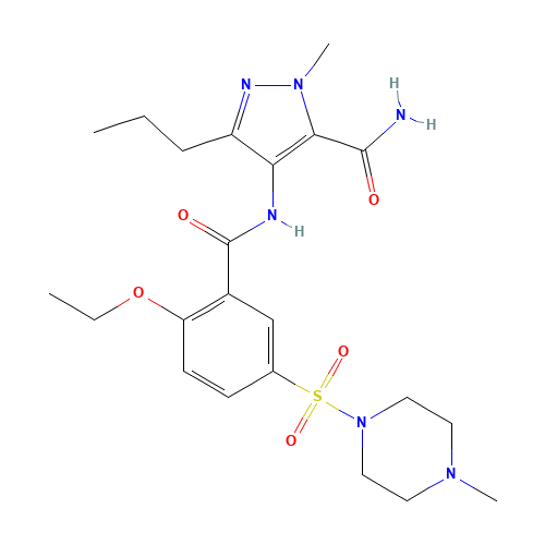1H-PYRAZOLE-5-CARBOXAMIDE,4-[[2-ETHOXY-5-[(4-METHYL-1-PIPERAZINYL)SULFONYL]BENZOYL]AMINO]-1-METHYL-3-PROPYL- (CAS: 200575-15-1) - Chemical Structure and Molecular Formula 