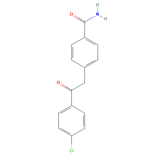 4-[2-(4-CHLOROPHENYL)-2-OXOETHYL]BENZAMIDE (CAS: 465514-76-5) - Chemical Structure and Molecular Formula 