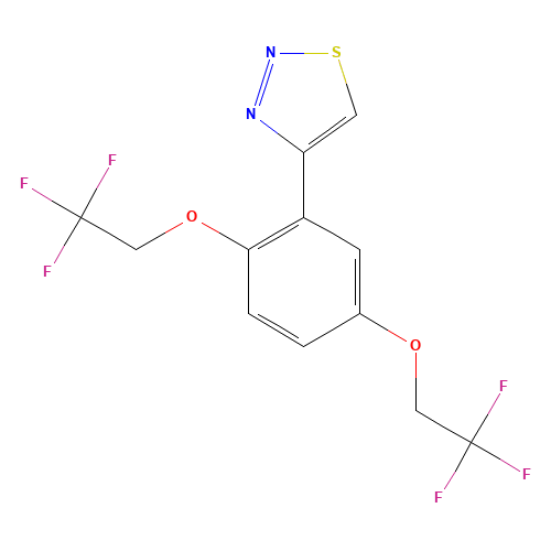 4-[2,5-BIS(2,2,2-TRIFLUOROETHOXY)PHENYL]-1,2,3-THIADIAZOLE (CAS: 175205-47-7) - Chemical Structure and Molecular Formula 