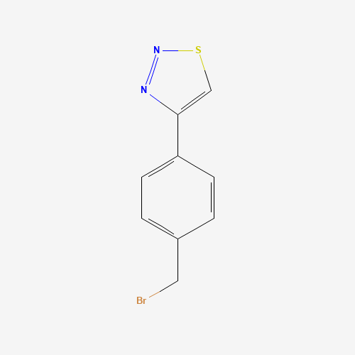 4-[4-(BROMOMETHYL)PHENYL]-1,2,3-THIADIAZOLE (CAS: 163798-92-3) - Chemical Structure and Molecular Formula 