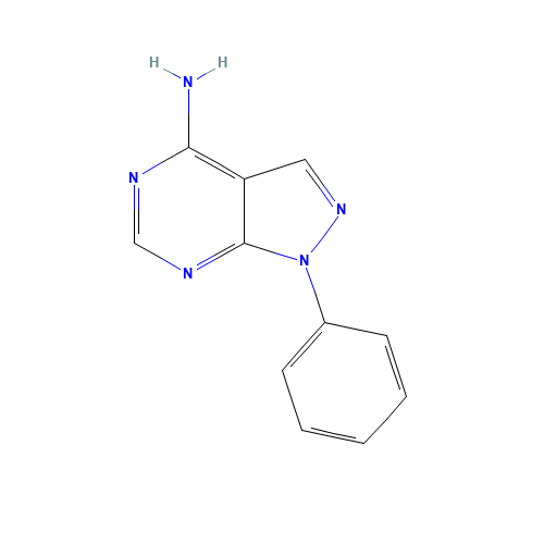 4-AMINO-1-PHENYLPYRAZOLO[3,4-D]PYRIMIDINE (CAS: 5334-30-5) - Chemical Structure and Molecular Formula 