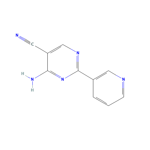 4-Amino-2-(3-pyridyl)pyrimidine-5-carbonitrile (CAS: 175205-75-1) - Chemical Structure and Molecular Formula 