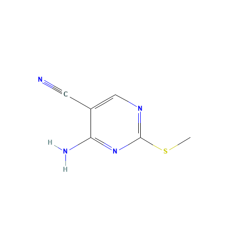 4-AMINO-2-(METHYLTHIO)PYRIMIDINE-5-CARBONITRILE (CAS: 770-30-9) - Chemical Structure and Molecular Formula 