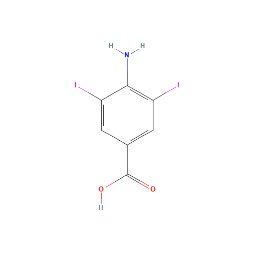 4-Amino-3,5-diiodobenzoic acid (CAS: 2122-61-4) - Chemical Structure and Molecular Formula 