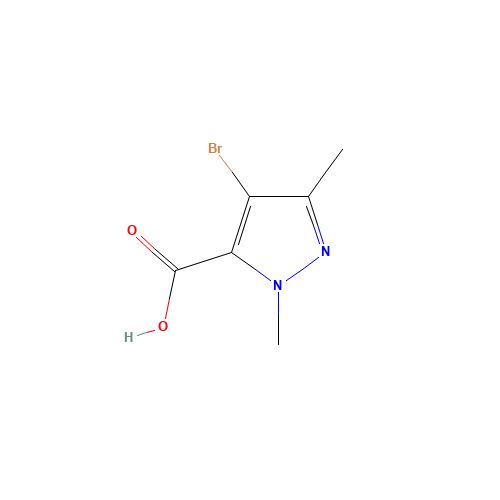4-BROMO-1,3-DIMETHYL-1H-PYRAZOLE-5-CARBOXYLIC ACID (CAS: 5775-88-2) - Chemical Structure and Molecular Formula 