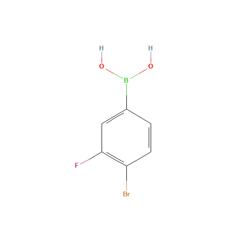 4-BROMO-3-FLUOROBENZENEBORONIC ACID (CAS: 374790-97-3) - Chemical Structure and Molecular Formula 