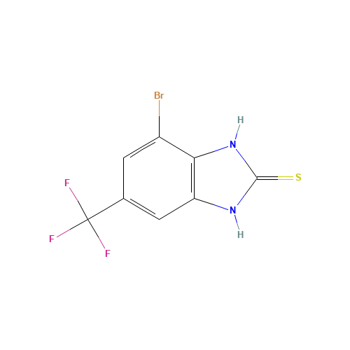 4-BROMO-6-(TRIFLUOROMETHYL)BENZIMIDAZOLE-2-THIOL (CAS: 175135-17-8) - Chemical Structure and Molecular Formula 
