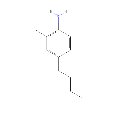 4-Butyl-2-methylaniline (CAS: 72072-16-3) - Chemical Structure and Molecular Formula 