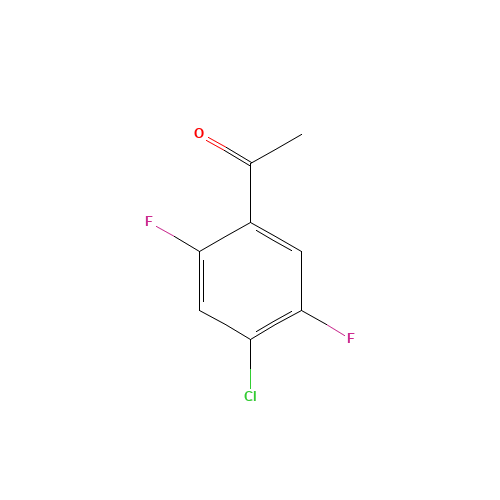 4'-CHLORO-2',5'-DIFLUOROACETOPHENONE (CAS: 655-12-9) - Chemical Structure and Molecular Formula 