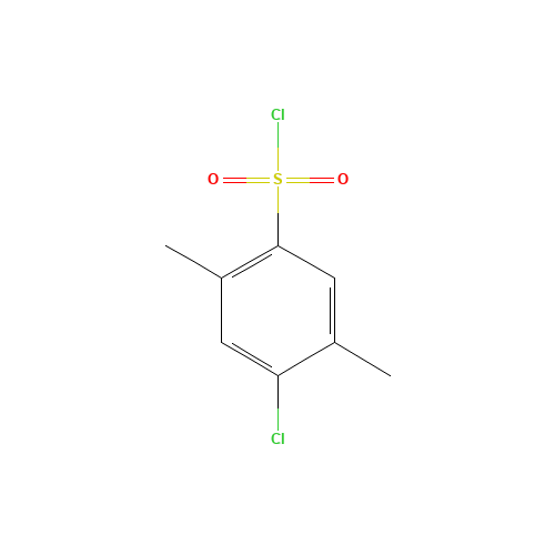 4-CHLORO-2,5-DIMETHYLBENZENESULFONYL CHLORIDE (CAS: 88-49-3) - Chemical Structure and Molecular Formula 