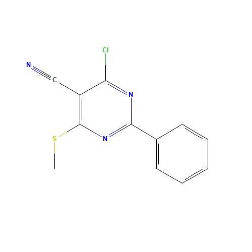 4-CHLORO-6-(METHYLSULFANYL)-2-PHENYL-5-PYRIMIDINECARBONITRILE (CAS: 118996-61-5) - Related Chemical Product