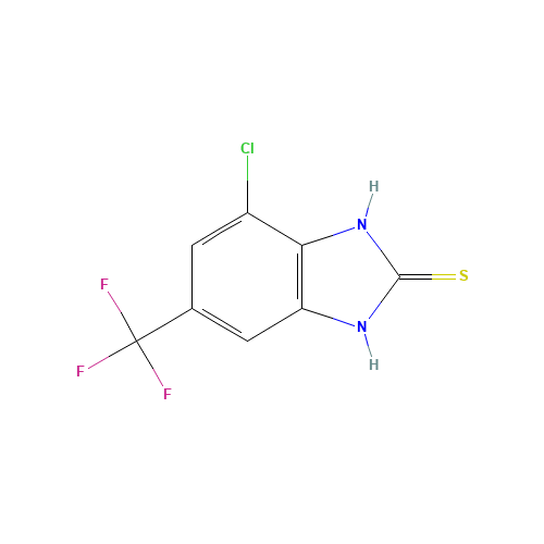4-CHLORO-2-MERCAPTO-6-(TRIFLUOROMETHYL)BENZIMIDAZOLE (CAS: 175135-18-9) - Chemical Structure and Molecular Formula 
