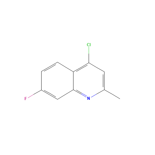 4-CHLORO-7-FLUORO-2-METHYLQUINOLINE (CAS: 18529-04-9) - Chemical Structure and Molecular Formula 