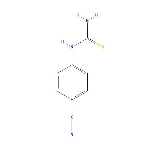4-CYANOPHENYLTHIOUREA (CAS: 3460-55-7) - Chemical Structure and Molecular Formula 