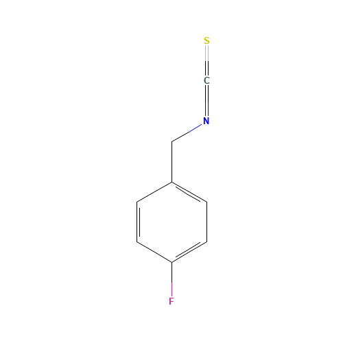 4-FLUOROBENZYL ISOTHIOCYANATE (CAS: 2740-88-7) - Chemical Structure and Molecular Formula 