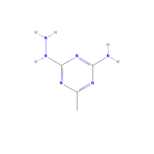 4-HYDRAZINO-6-METHYL-1,3,5-TRIAZIN-2-AMINE (CAS: 27419-09-6) - Chemical Structure and Molecular Formula 