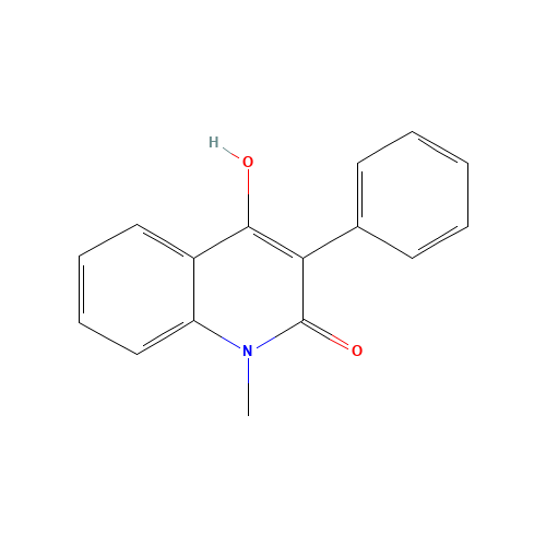 4-HYDROXY-1-METHYL-3-PHENYL-1,2-DIHYDROQUINOLIN-2-ONE (CAS: 519-66-4) - Chemical Structure and Molecular Formula 