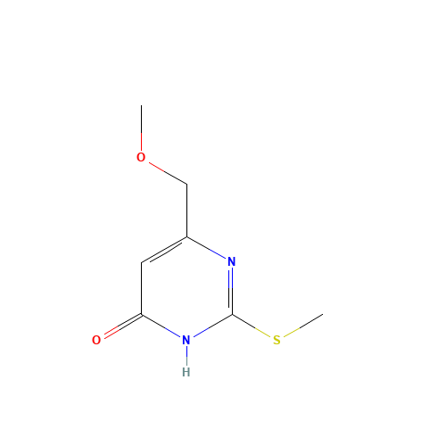4-HYDROXY-6-METHOXYMETHYL-2-(METHYLTHIO)PYRIMIDINE (CAS: 68087-13-8) - Chemical Structure and Molecular Formula 