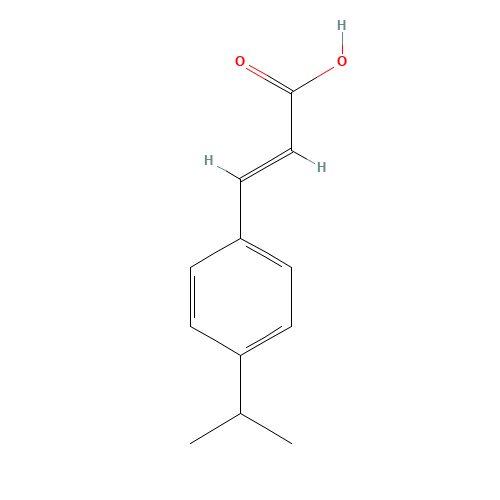 4-ISOPROPYLCINNAMIC ACID (CAS: 3368-21-6) - Chemical Structure and Molecular Formula 
