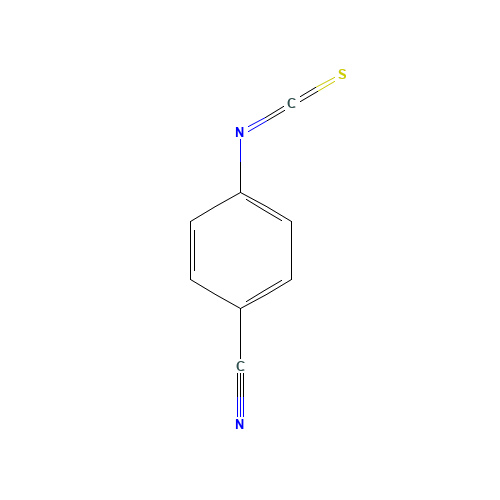 4-CYANOPHENYL ISOTHIOCYANATE (CAS: 2719-32-6) - Chemical Structure and Molecular Formula 