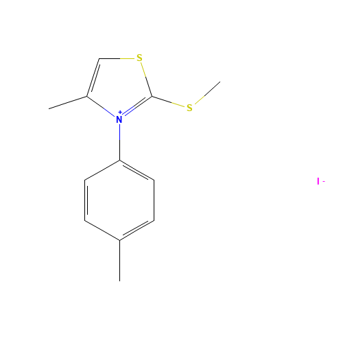 4-Methyl-2-(methylthio)-3-p-tolyl-thiazoliumiodide (CAS: 33167-55-4) - Chemical Structure and Molecular Formula 