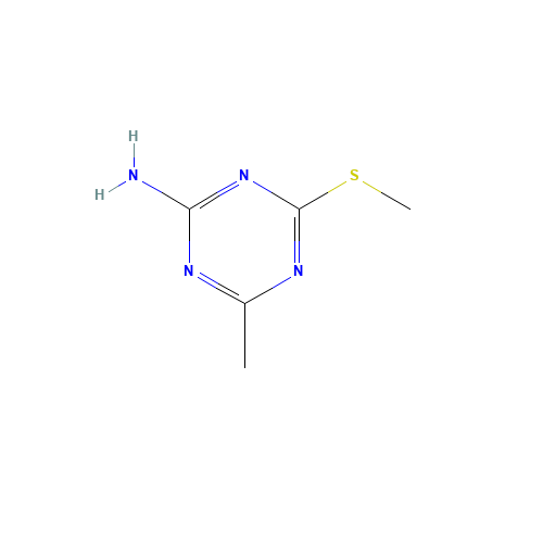 4-METHYL-6-(METHYLTHIO)-1,3,5-TRIAZIN-2-AMINE (CAS: 27622-90-8) - Chemical Structure and Molecular Formula 