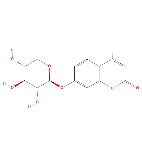4-METHYLUMBELLIFERYL-BETA-D-XYLOPYRANOSIDE (CAS: 6734-33-4) - Chemical Structure and Molecular Formula 