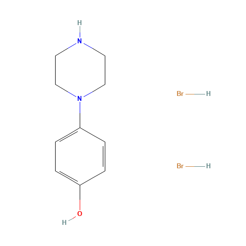 4-PIPERAZINOPHENOL DIHYDROBROMIDE (CAS: 38869-37-3) - Chemical Structure and Molecular Formula 