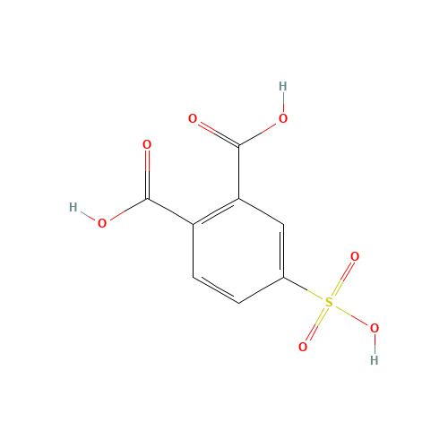 4-SULFOPHTHALIC ACID (CAS: 89-08-7) - Chemical Structure and Molecular Formula 