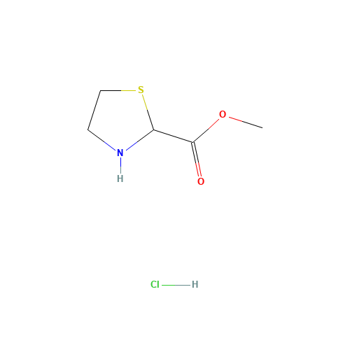 METHYL THIAZOLIDINE-2-CARBOXYLATE HYDROCHLORIDE (CAS: 50703-06-5) - Chemical Structure and Molecular Formula 