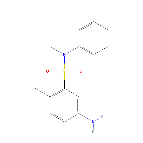 5-Amino-N-ethyl-2-methyl-N-phenylbenzenesulphonamide (CAS: 51123-09-2) - Chemical Structure and Molecular Formula 