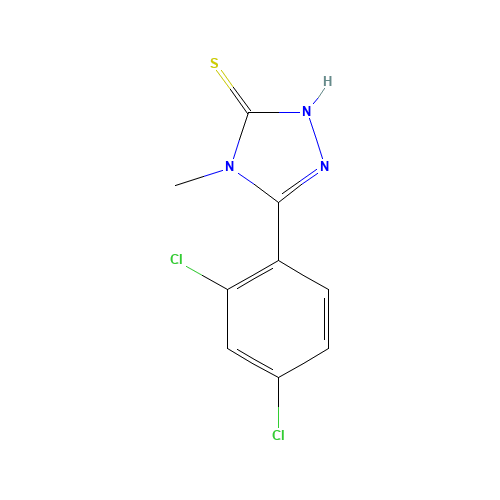 5-(2,4-DICHLOROPHENYL)-4-METHYL-1 2 4-TRIAZOLE-3-THIOL (CAS: 162693-41-6) - Chemical Structure and Molecular Formula 