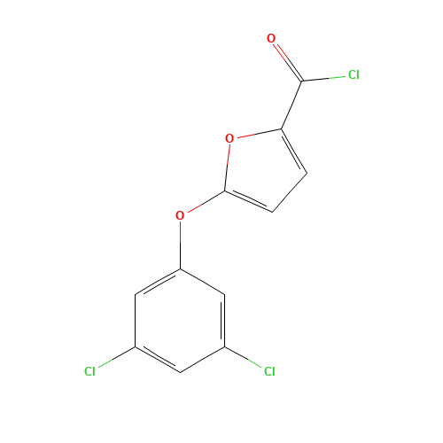 5-(3,5-DICHLOROPHENOXY)FURAN-2-CARBONYL CHLORIDE (CAS: 175277-07-3) - Chemical Structure and Molecular Formula 