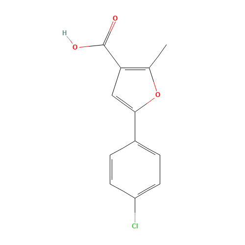 5-(4-CHLOROPHENYL)-2-METHYL-3-FUROIC ACID (CAS: 111787-89-4) - Chemical Structure and Molecular Formula 
